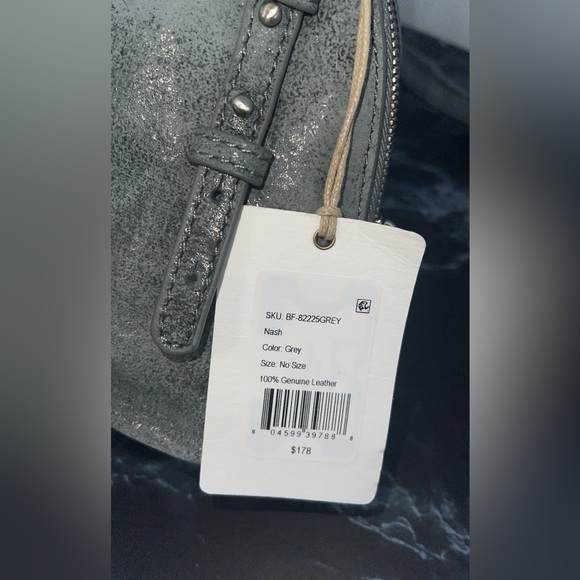 HOBO Handbag Nash Crossbody in Grey / Blue Buffed Hide Leather AUTHENTIC NWT - Picture 5 of 11